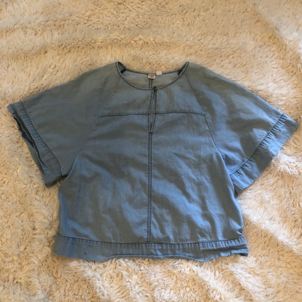 Denim Short-Sleeve Top